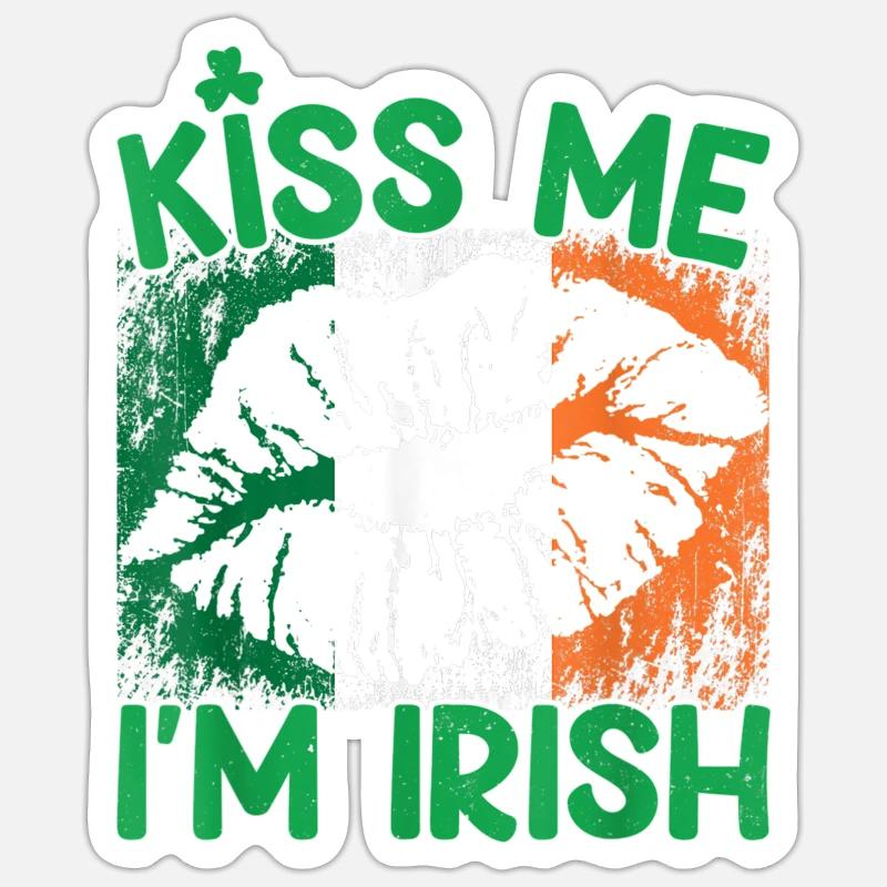 Ireland Lips - Sticker size S (10 x 10 cm) - white matte
