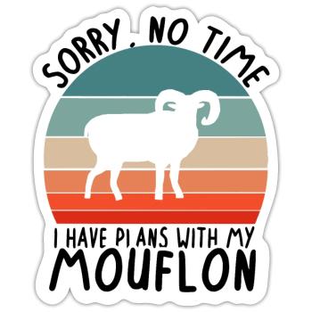 Keine Zeit Pläne mit Mufflon Hörner Kids Tier Wald - Sticker Größe S (10 x 10 cm) - Mattweiß - Vorne
