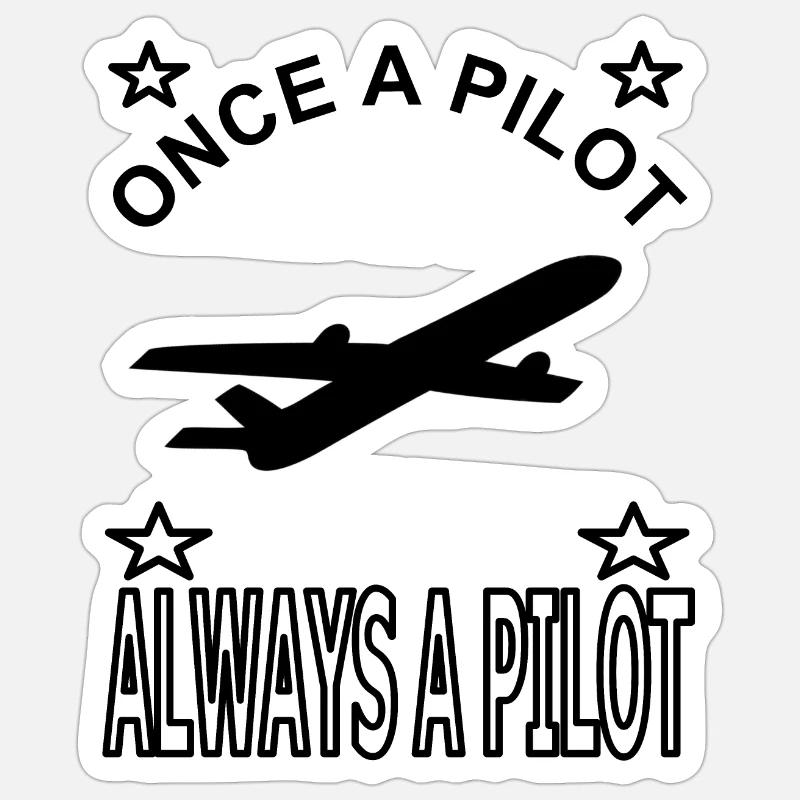 Pilot plane fly pilot jet gift Sticker size S (10 x 10 cm)