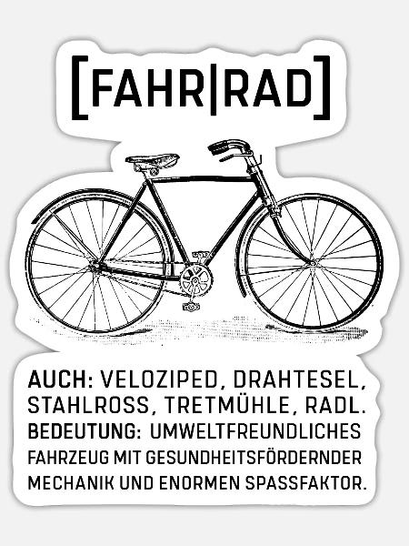 Fahrrad Vintage Retro Fahrradmotiv - Sticker Größe S (10 x 10 cm) - Mattweiß