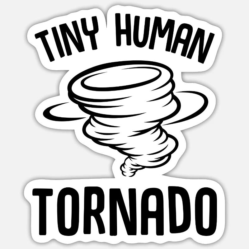 Tiny Human Tornado - Sticker size S (10 x 10 cm) - white matte