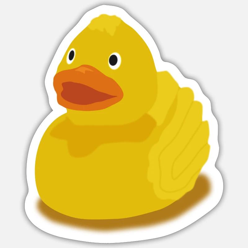 Squeaky duck - bathing duck - Sticker size S (10 x 10 cm) - white matte
