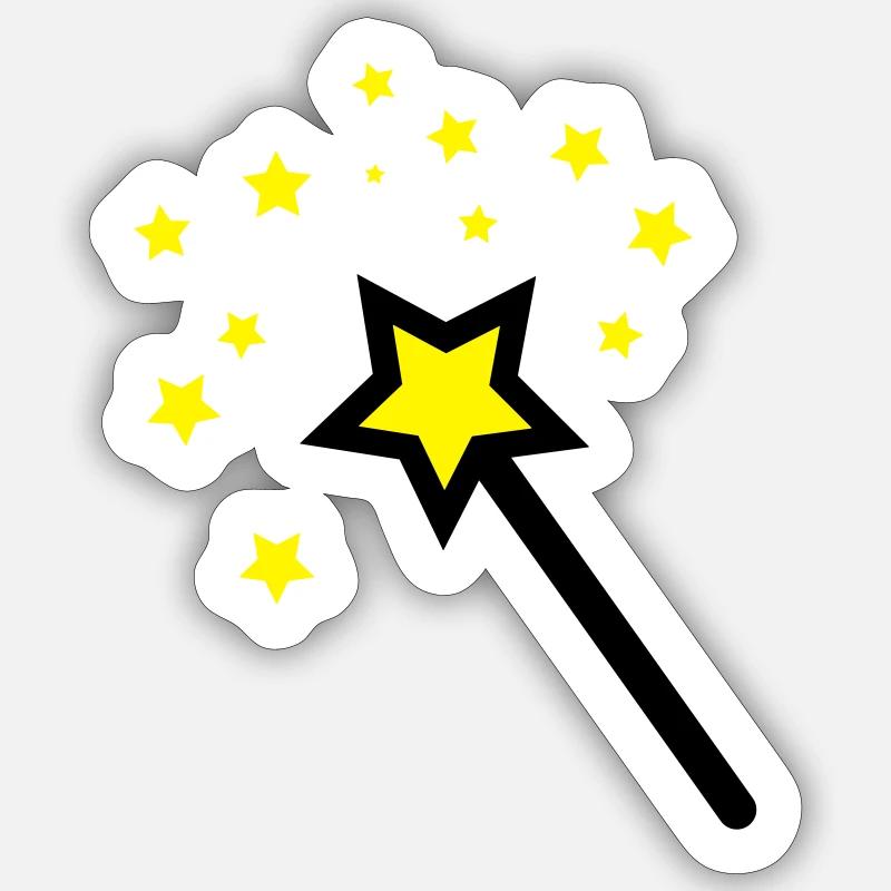 zauberstab - Sticker Größe S (10 x 10 cm) - Mattweiß