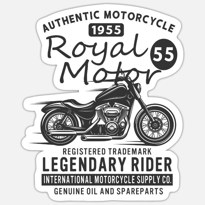 Motorradfahrer Geburtstag 1955 Geschenk Biker - Sticker Größe S (10 x 10 cm) - Mattweiß