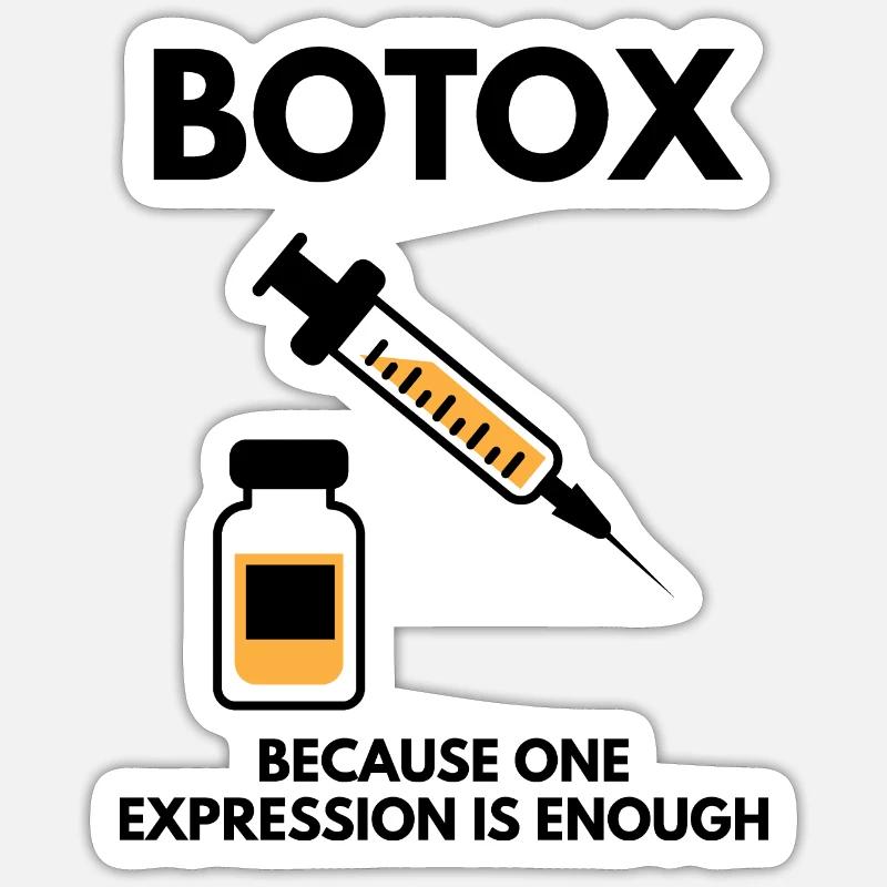 Botox - Sticker size S (10 x 10 cm) - white matte