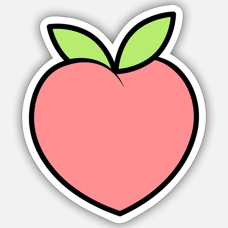 Pfirsich Sticker Größe S (10 x 10 cm)