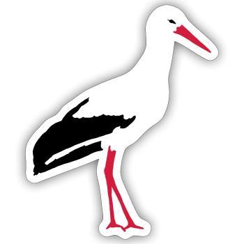 white stork - Sticker size S (10 x 10 cm) - white matte - Front