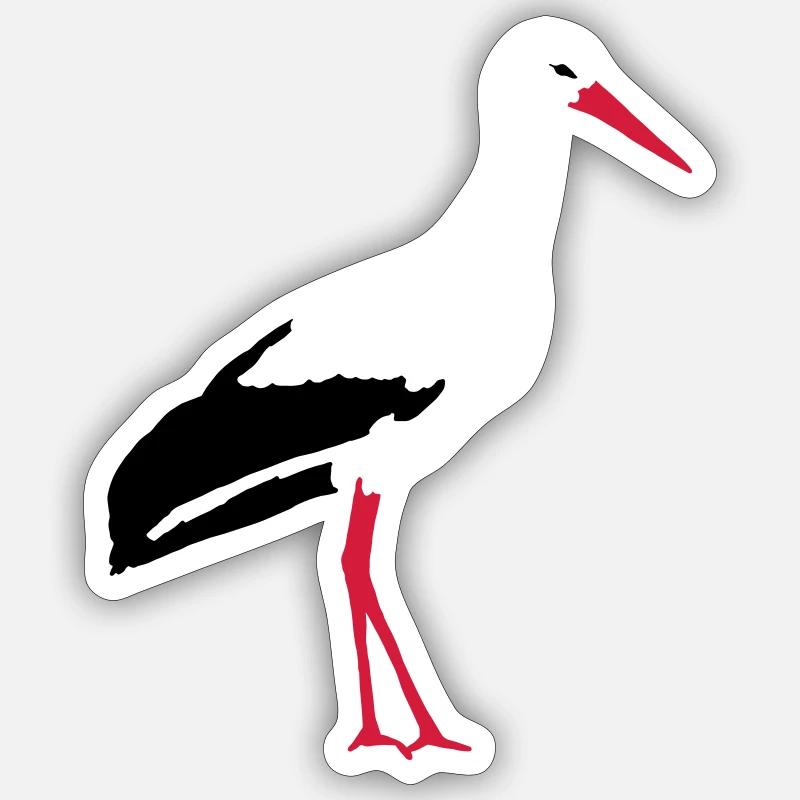 Weißstorch - Sticker Größe S (10 x 10 cm) - Mattweiß