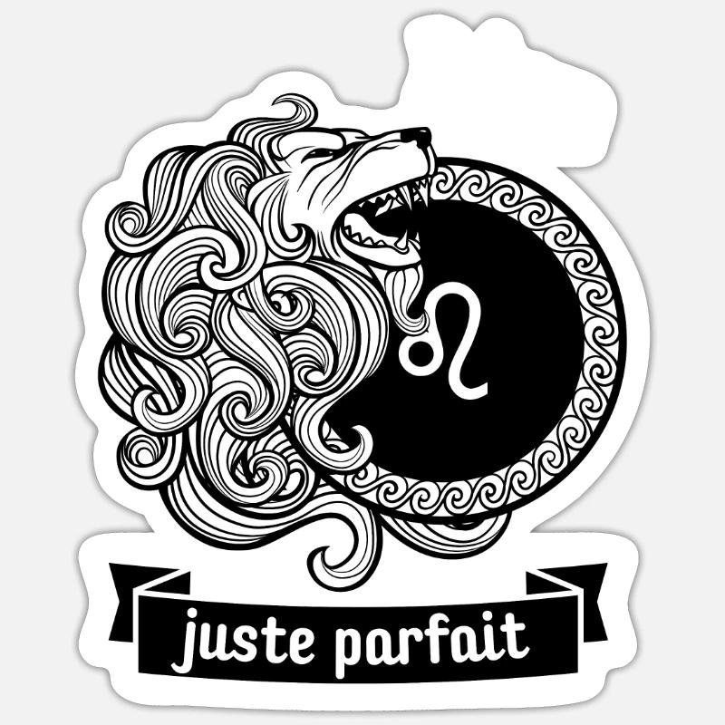 Lion juste parfait (blanc) - Sticker taille S (10 x 10 cm) - blanc mat