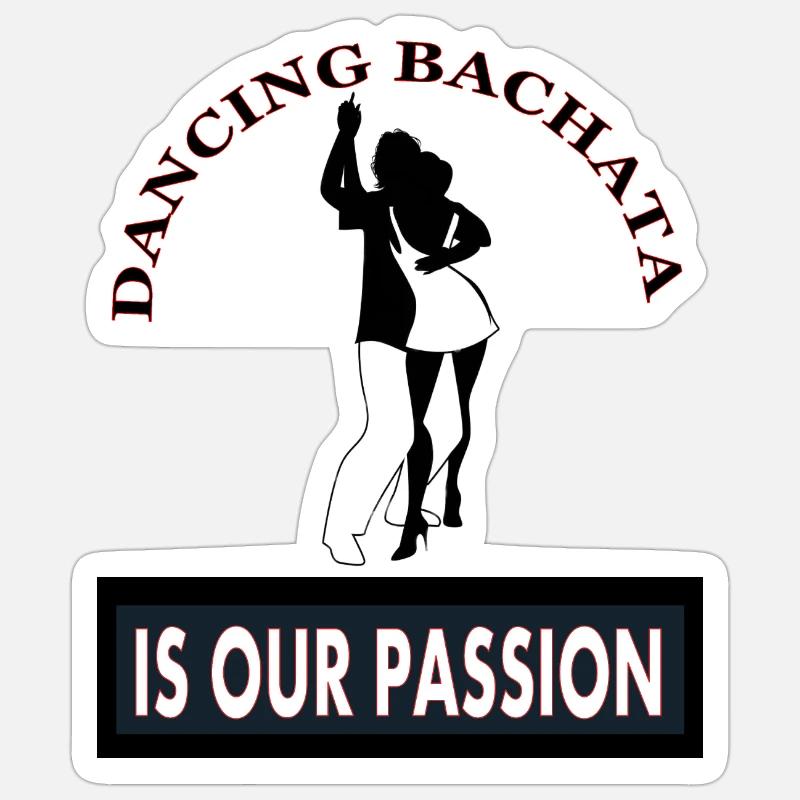 Bachata danse bachata danse danse couple de danse - Sticker taille S (10 x 10 cm) - blanc mat