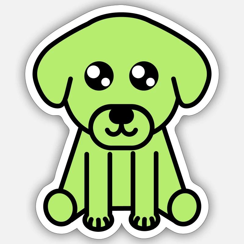 Mignon chien motif Sticker taille S (10 x 10 cm)