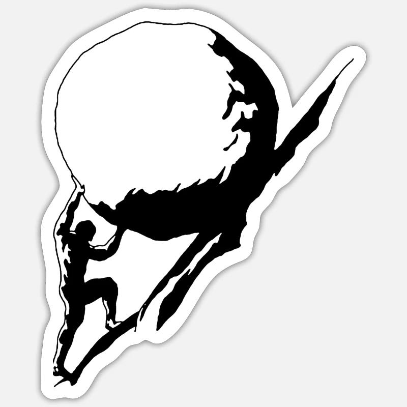 Strong man - Sticker size S (10 x 10 cm) - white matte