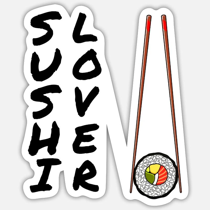 Sushi - Sticker taille S (10 x 10 cm) - blanc mat