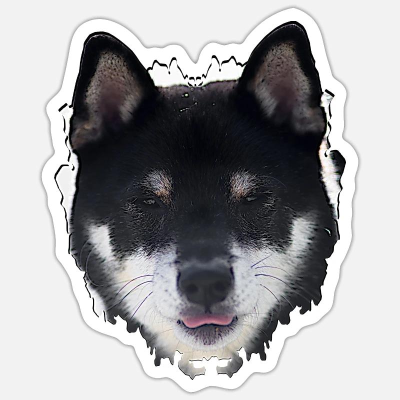 Conception du visage du chien de nuit Sticker taille S (10 x 10 cm)