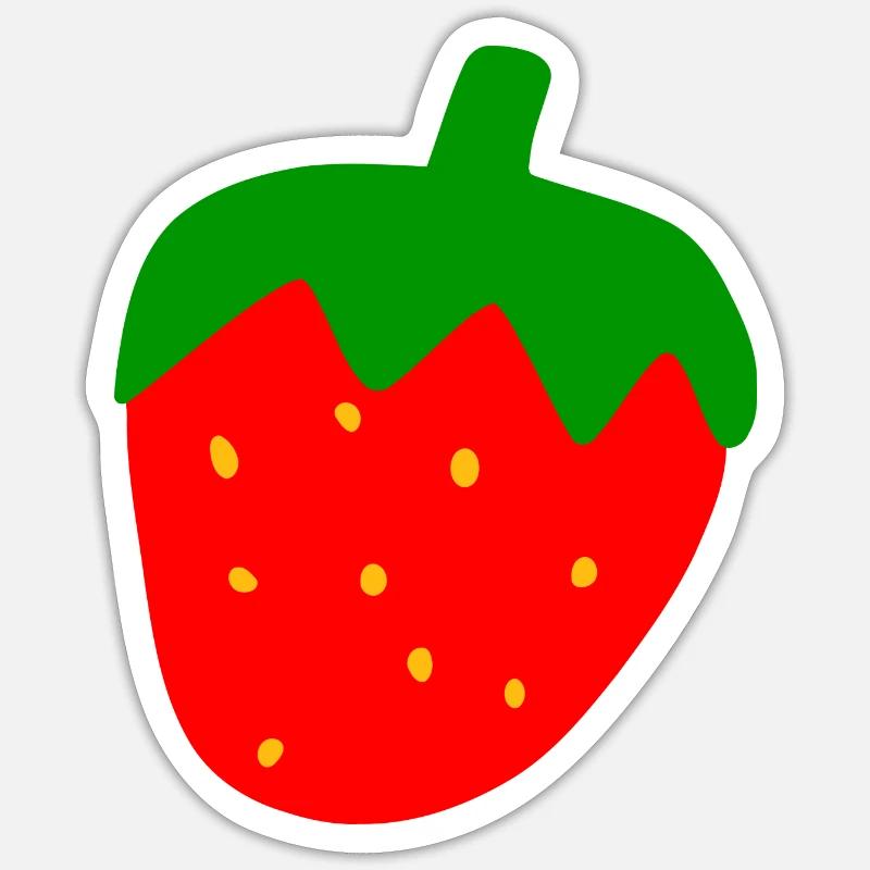 Fraise - Sticker taille S (10 x 10 cm) - blanc mat