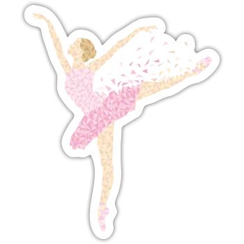 Tanzende Ballerina - Sticker Größe S (10 x 10 cm) - Mattweiß - Vorne