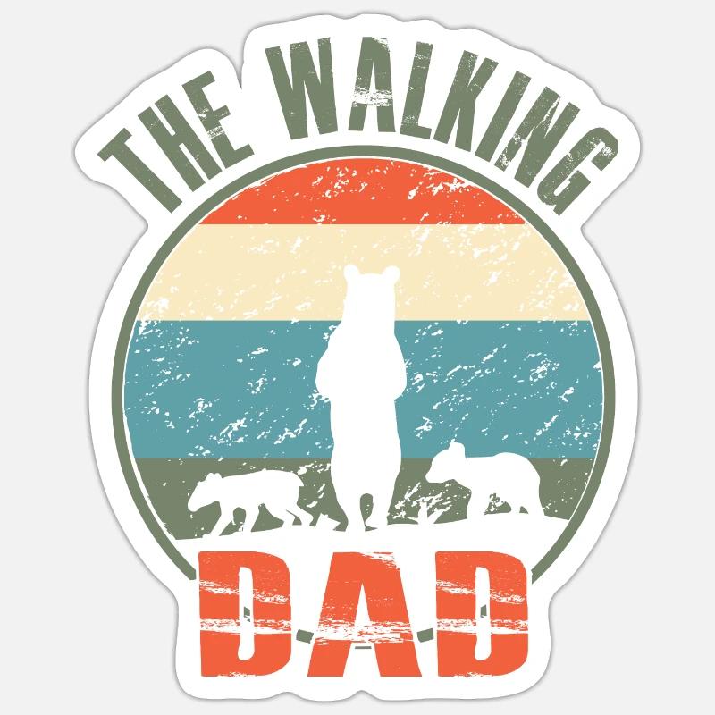 Le père de La Walking - Sticker taille S (10 x 10 cm) - blanc mat
