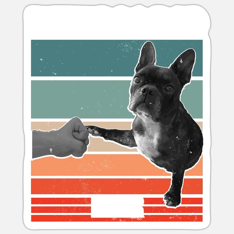 Meilleur dog DAD - Sticker taille S (10 x 10 cm) - blanc mat