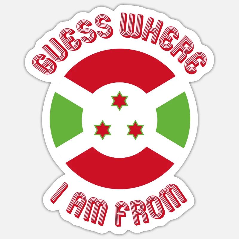 Devinez d'où je viens / Burundi Sticker taille S (10 x 10 cm)