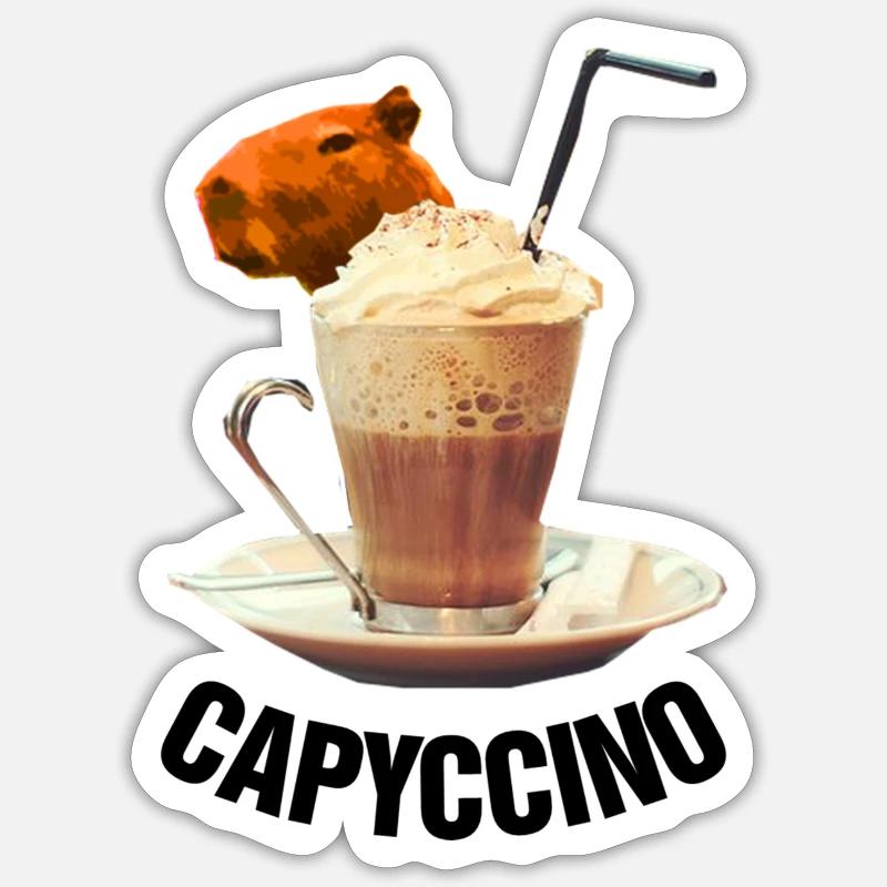 capybara niedlich - Sticker Größe S (10 x 10 cm) - Mattweiß