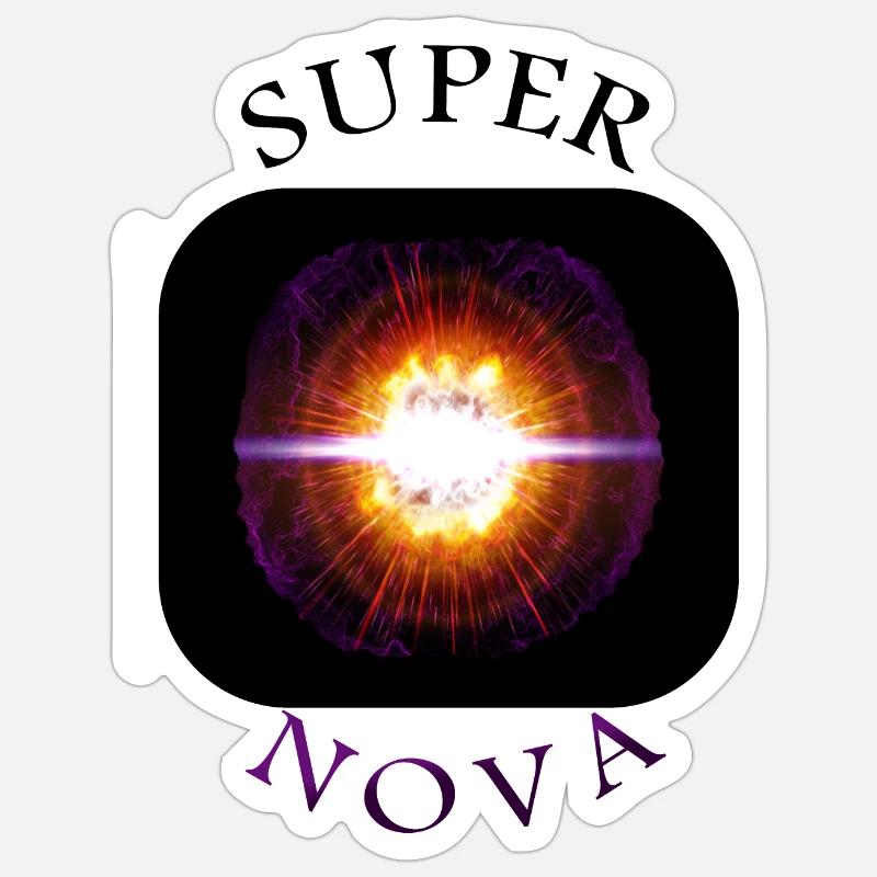 Supernova Sterne Massensterne Himmel Geschenkidee - Sticker Größe S (10 x 10 cm) - Mattweiß
