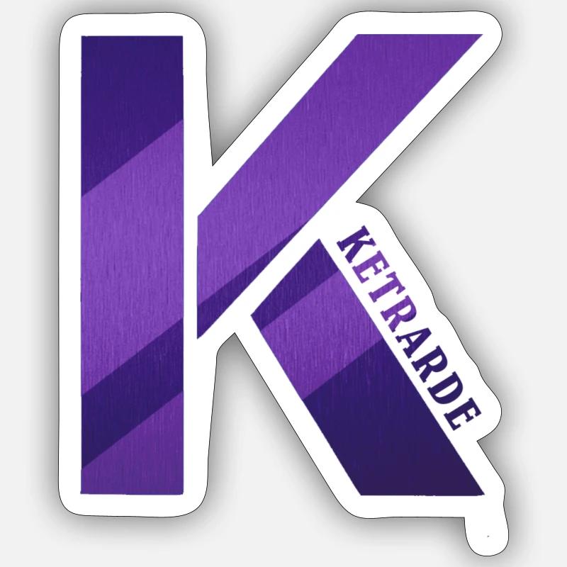 logo Tshirt K classique - Sticker taille S (10 x 10 cm) - blanc mat