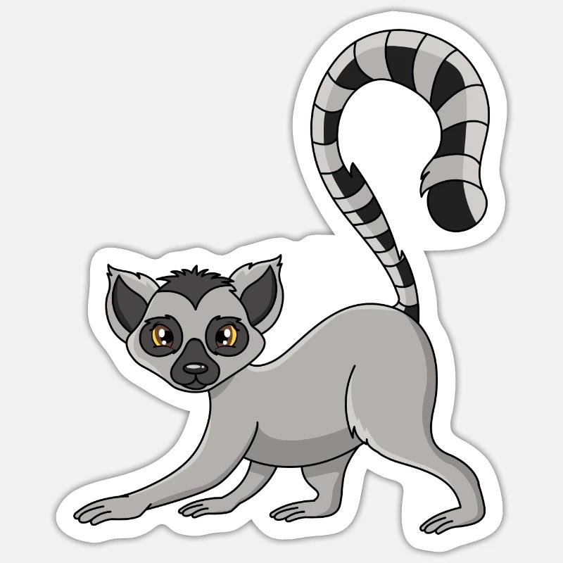 lmur - Sticker taille S (10 x 10 cm) - blanc mat
