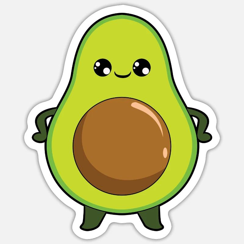 avocado - Sticker size S (10 x 10 cm) - white matte