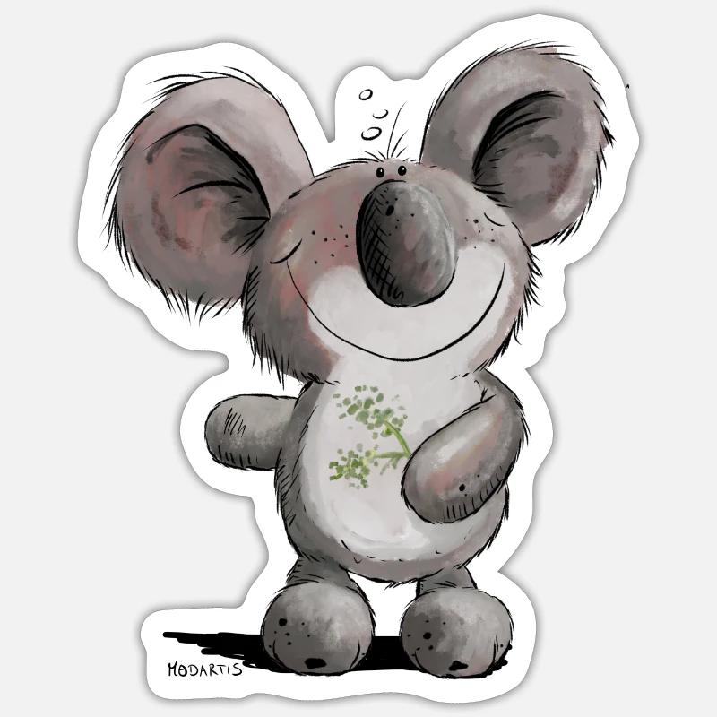 Droll Koala Bear - Sticker size S (10 x 10 cm) - white matte