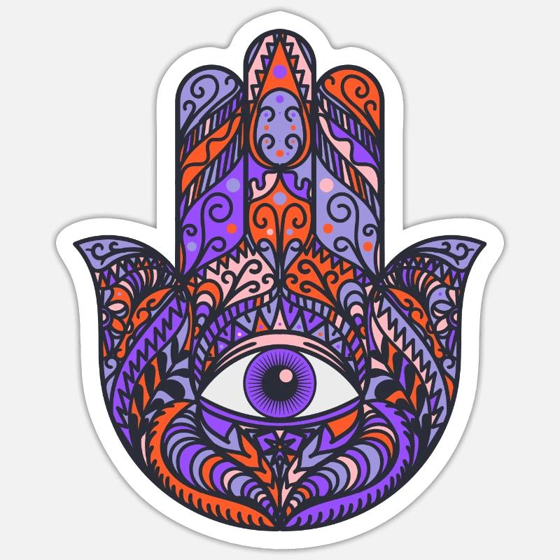 Glücks-Träger Khamsa Hand der Fatima oder Myriam Sticker Größe S (10 x 10 cm)