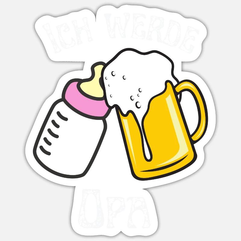 Ich werde Opa - Sticker Größe S (10 x 10 cm) - Mattweiß