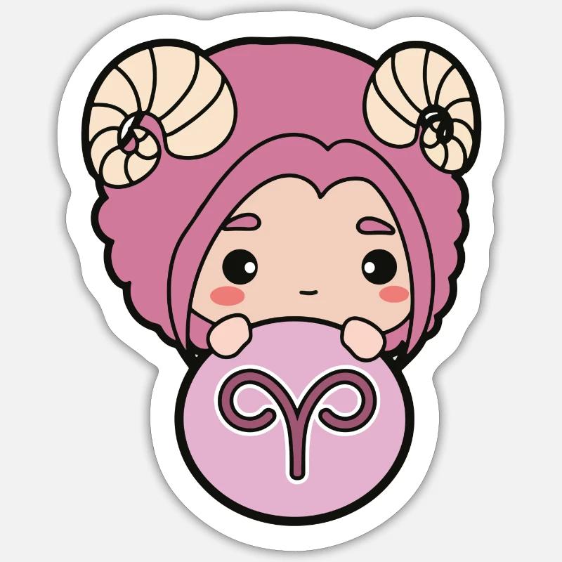 Bélier Chibi Sticker taille S (10 x 10 cm)