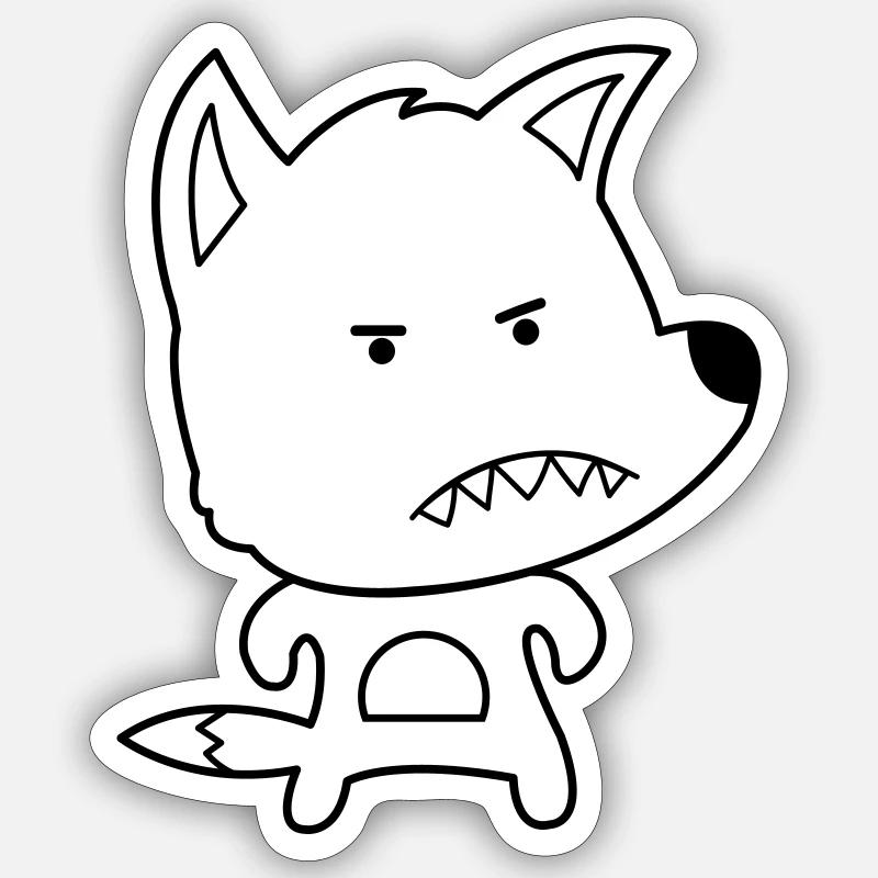 angry fox - Sticker size S (10 x 10 cm) - white matte