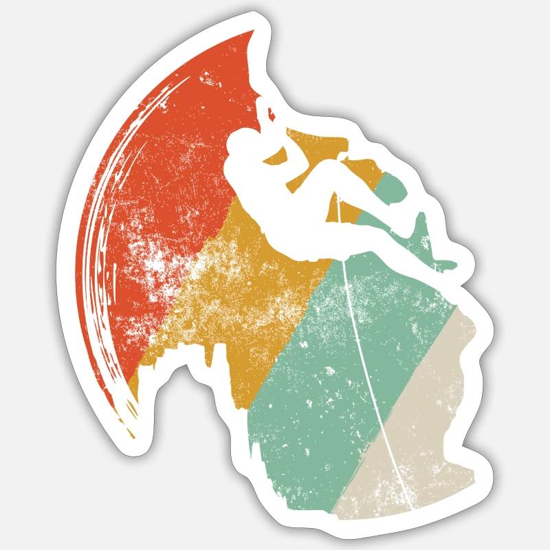 Sunset Surf Silhouette on Retro Arc - Sticker size S (10 x 10 cm) - white matte