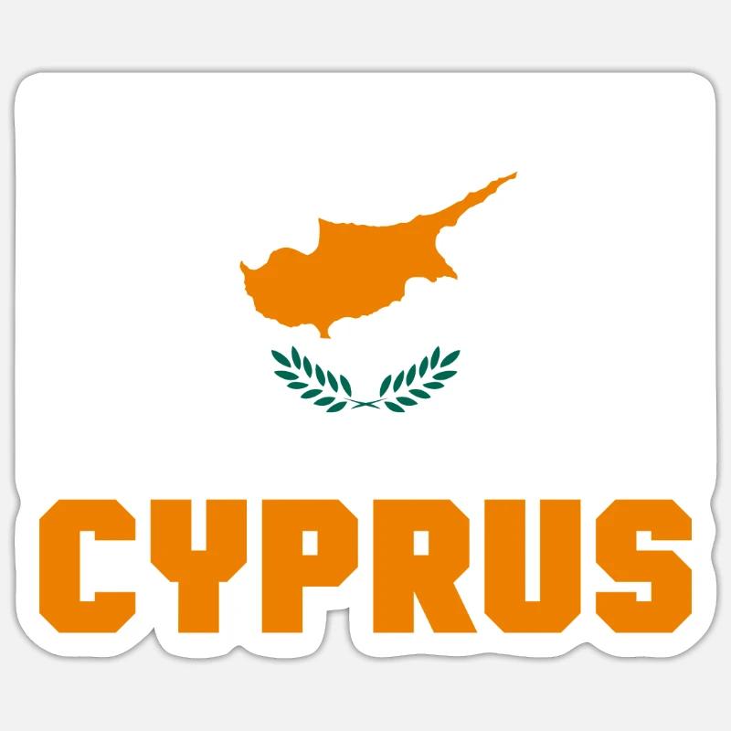 Chypre - Sticker taille S (10 x 10 cm) - blanc mat