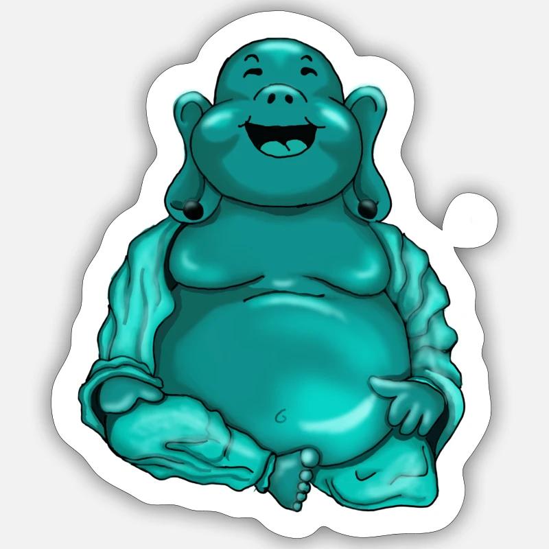 Buddha - Sticker Größe S (10 x 10 cm) - Mattweiß