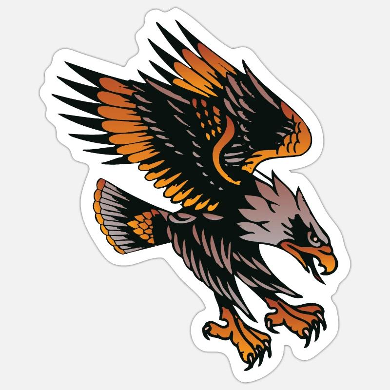 vulture eagle old school tattoo - Sticker size S (10 x 10 cm) - white matte