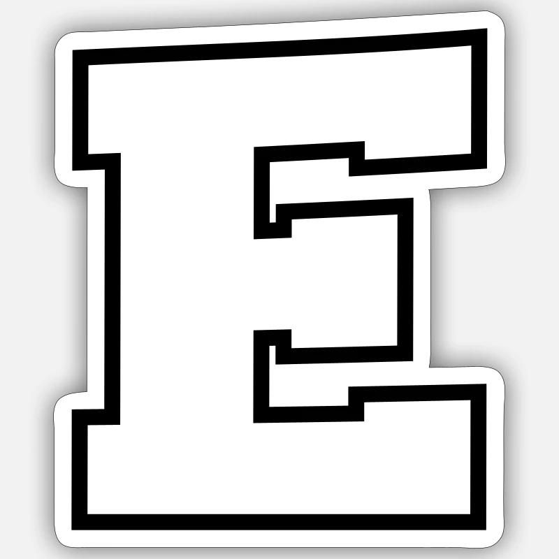letter E Sticker size S (10 x 10 cm)