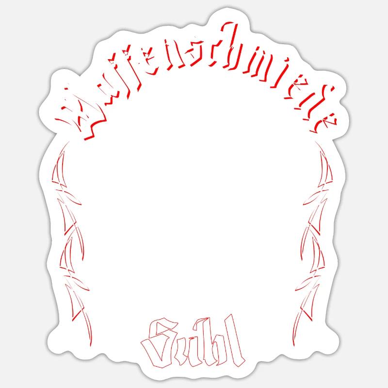 Waffenschmiede Simson Suhl - Kolben - Sticker Größe S (10 x 10 cm) - Mattweiß