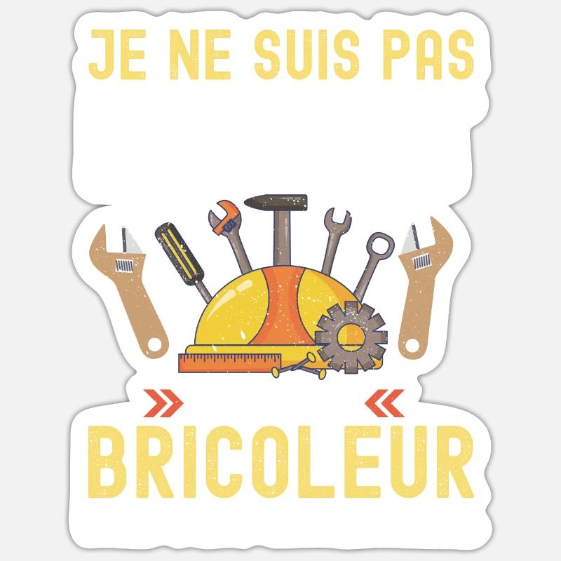 Bricoleur - Sticker taille S (10 x 10 cm) - blanc mat