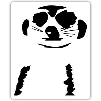 Suricate - Sticker taille S (10 x 10 cm) - blanc mat - Devant