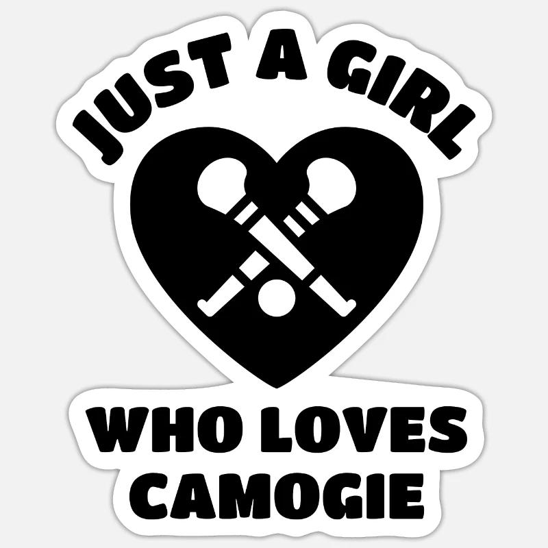 Nur ein Mädchen, das Camogie liebt. - Sticker Größe S (10 x 10 cm) - Mattweiß
