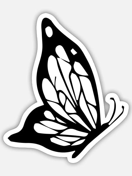 schmetterling - Sticker Größe S (10 x 10 cm) - Mattweiß