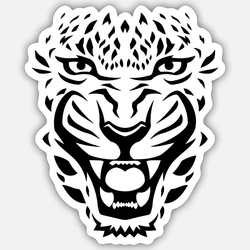 Tiger - Sticker size S (10 x 10 cm) - white matte