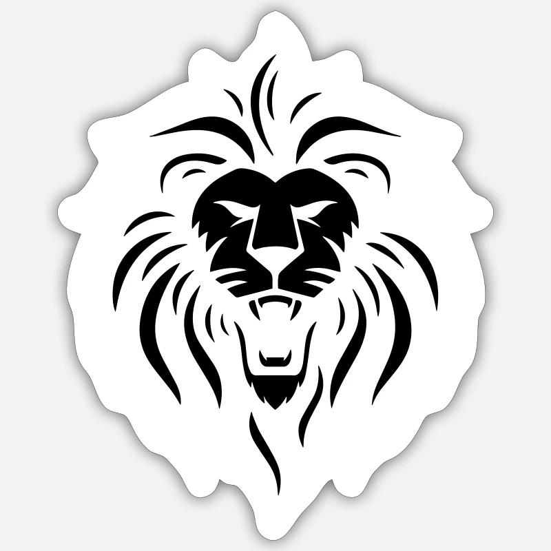 lion - Sticker taille S (10 x 10 cm) - blanc mat