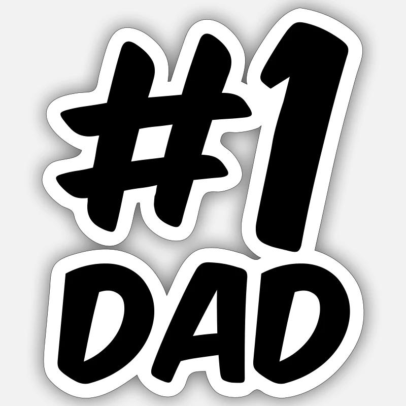 #1 Dad - Sticker Größe S (10 x 10 cm) - Mattweiß