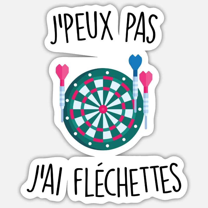 J'peux pas j'ai fléchettes - Sticker taille S (10 x 10 cm) - blanc mat