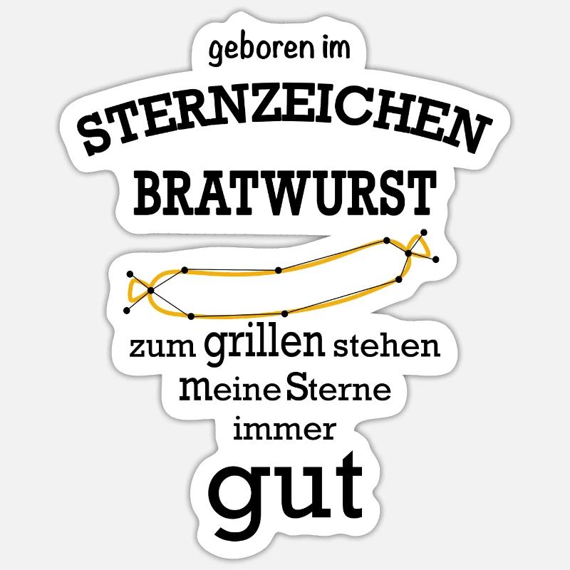 Bratwurst Grillsaison Sticker Größe S (10 x 10 cm)