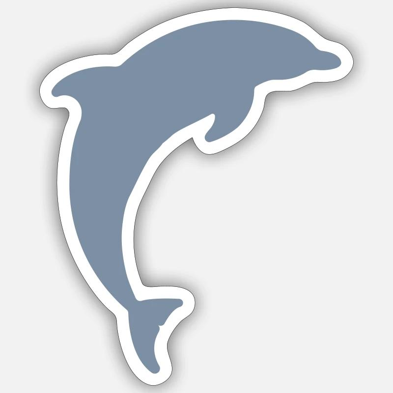 dolphin logo - Sticker Größe S (10 x 10 cm) - Mattweiß