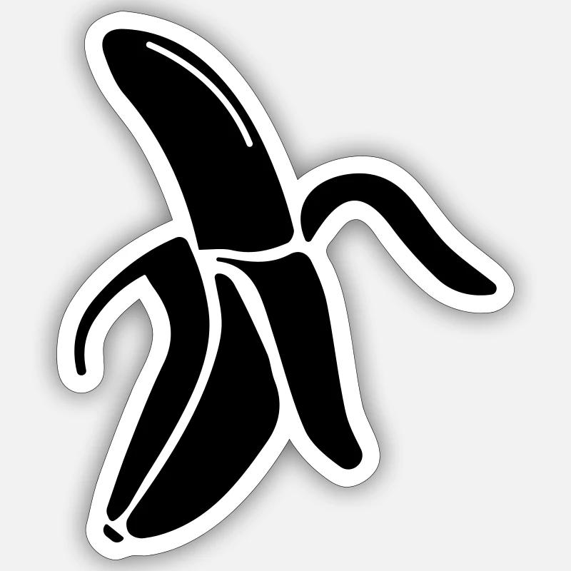 Icône banane - Sticker taille S (10 x 10 cm) - blanc mat